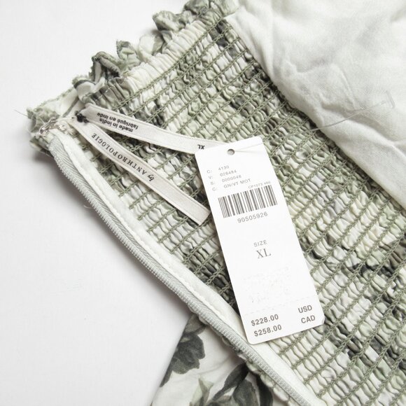 By Anthropologie Sleeveless Sweetheart A-Line Midi Dress Green Motif XL - Picture 15 of 15